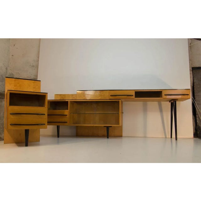 Mid-Century Modern Modular Set of Nightstand and Chest of Drawers by M. Pozar, 1960s, Set of 3 For Sale - Image 3 of 13
