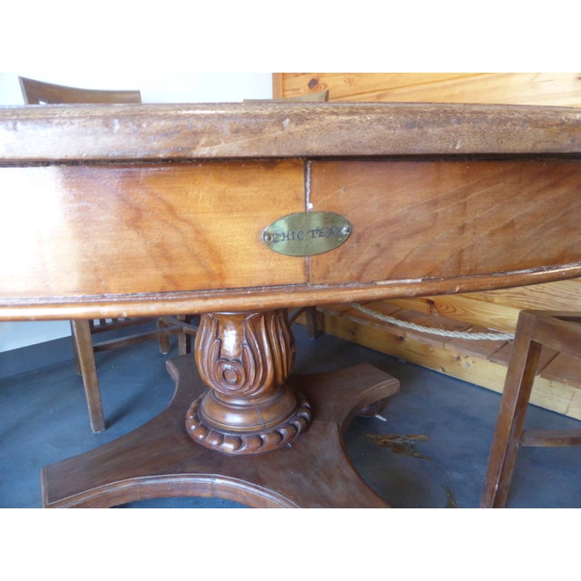 Wood Vintage Outdoor/Indoor Teak Table and 5 Chairs by Chic Teak For Sale - Image 7 of 10