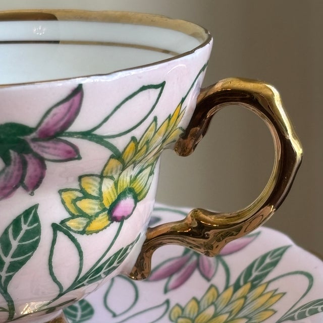 Pink Mid-20th Century English Bone China Teacup For Sale - Image 8 of 17