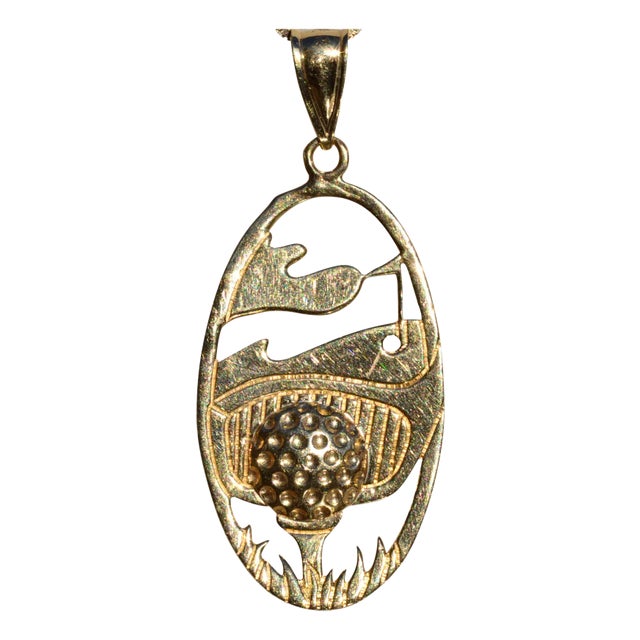 The Woods: Signed Gold Pendant in Yellow Gold For Sale