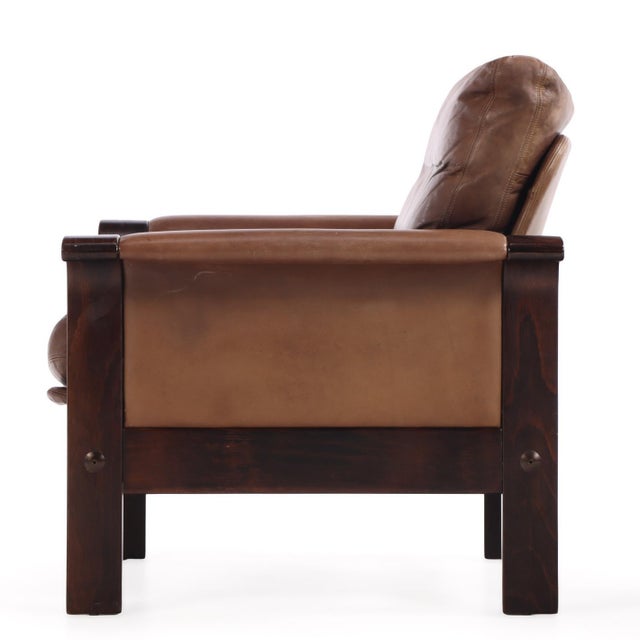 Mid-Century Modern Pair of 1970s Danish Leather Lounge Chairs by Georg Thams for a/S Vejen For Sale - Image 3 of 8