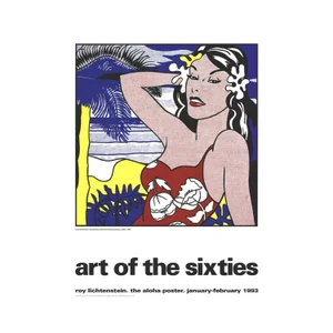 1993 Roy Lichtenstein 'Aloha, from Art of the Sixties' Pop Art Multicolor,Red,Yellow,White,Blue Israel Serigraph