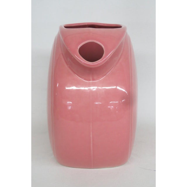 Fiestaware Homer Laughlin Disk Pitcher Rose Pink Jug Concentric Ring Style 4835b For Sale - Image 4 of 16