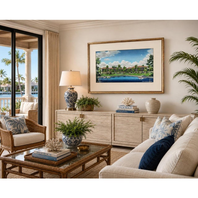 Architectural Renderings Somerset at Moorings, 1970s, Watercolor, Framed, Set of 2 For Sale - Image 7 of 13