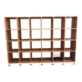 Italian Cherry Wood Free-Standing Shelving Unit For Sale