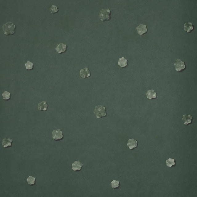 Schumacher x Backdrop Heavenly Bodies Wallpaper in Deep Green For Sale