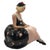 Mid-Century Italian Ars Pulchra Torino Large Pottery Figure - Seated Girl With Large Hat For Sale - Image 6 of 11