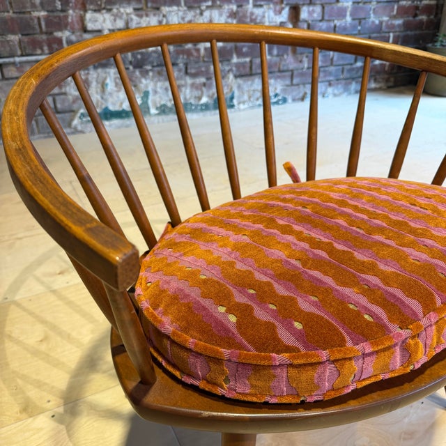 Wood Yngve Ekström Arka Spindle Lounge Chair With New Cushion For Sale - Image 7 of 12