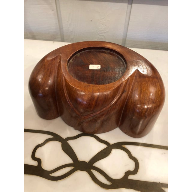 Wood Bronze Buddha Statue on Wooden Base For Sale - Image 7 of 13