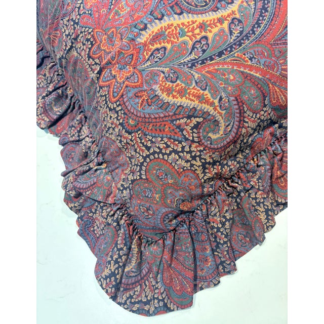 Vintage Ralph Lauren Paisley Ruffled Euro Shams-Set of 3 For Sale - Image 10 of 10