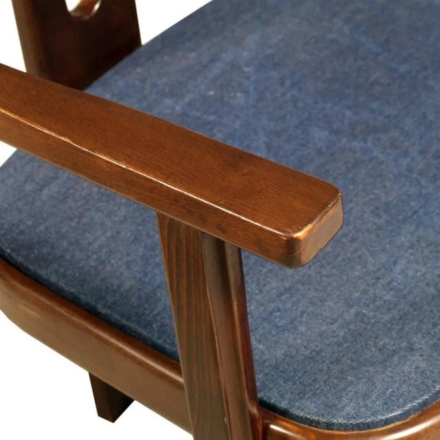 Mid-Century Walnut Armchair For Sale - Image 6 of 7