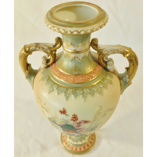 Late 19th Century Antique C1896 Royal Worcester England Hand Painted Porcelain Floral Vase For Sale - Image 5 of 12