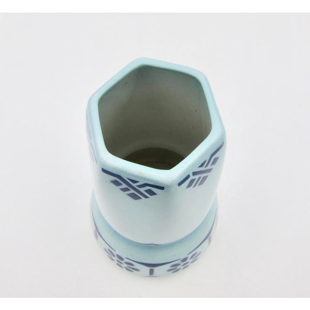 Blue Antique Art Nouveau Vase From Rorstrand of Sweden For Sale - Image 8 of 10