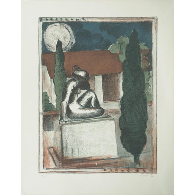 Roger Crusat, Paysage nocturne, Lithograph For Sale - Image 7 of 7
