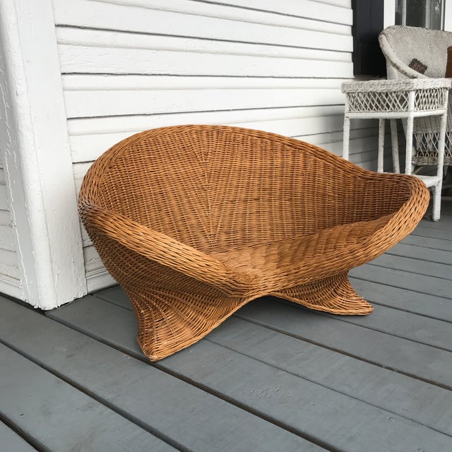 Mid Century Rattan Lotus Meditation Chair Chairish