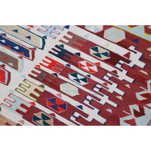 1980s 1980s Rustic Burgundy Oushak Kilim Rug For Sale - Image 5 of 11