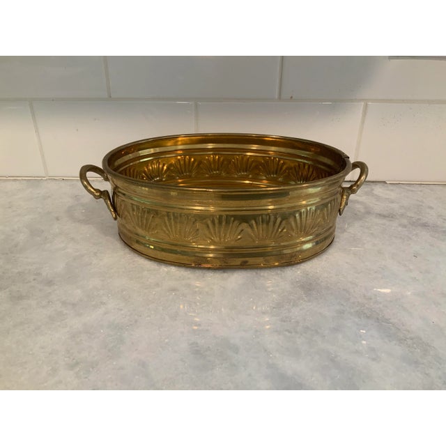 Oval Brass Seashell Planter For Sale - Image 4 of 7