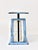 An iconic light-blue sheet metal postal letter scale from the1930s in blue, designed by Marianne Brandt, executed by...