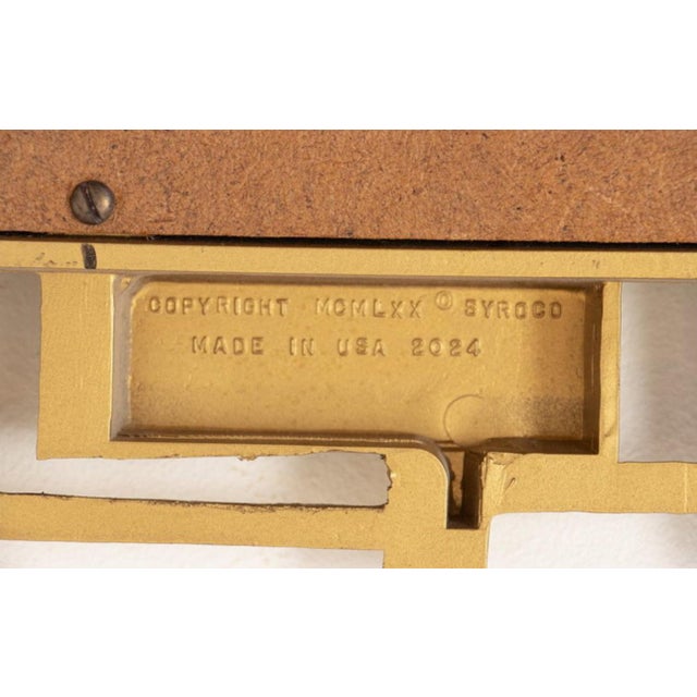 Gold Mid-Century Brutalist Gold Leaf Gilt Mirror from Syrocco, New York, 1970 For Sale - Image 8 of 9