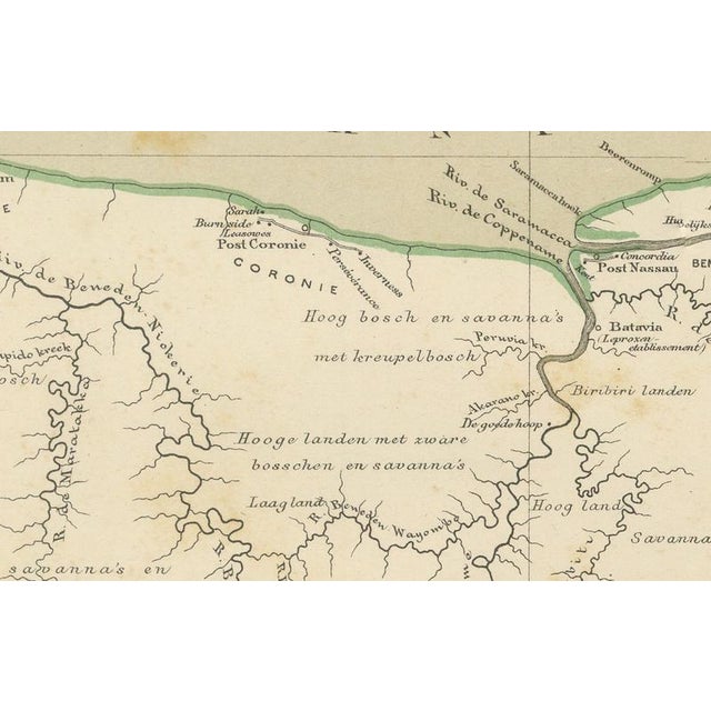 Antique Map of Dutch Colonies in the Caribbean and Suriname by Dornseiffen, 1884 For Sale - Image 3 of 15