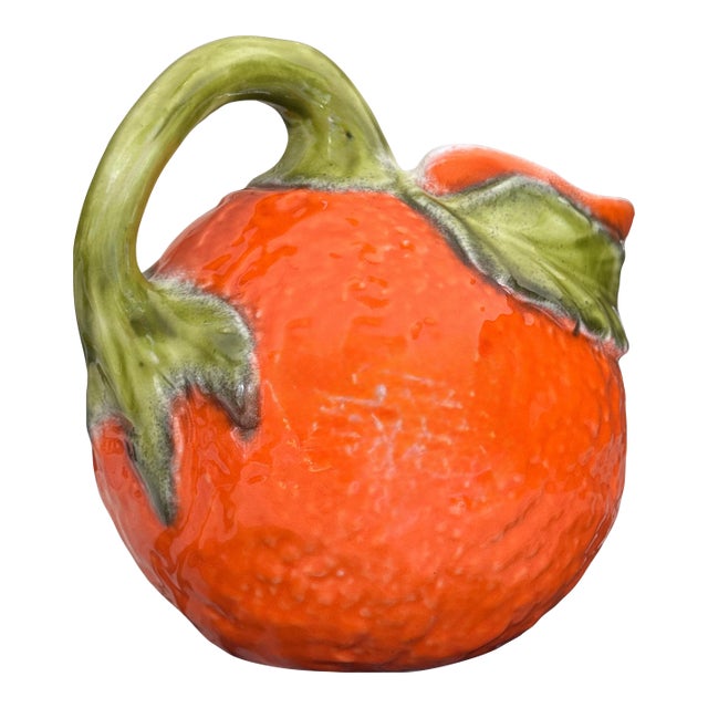 Vintage Majolica Style Citrus Motif Pitcher For Sale