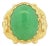 1960's Jadeite 14k Yellow Gold Floral Design Ring, Size 7 For Sale