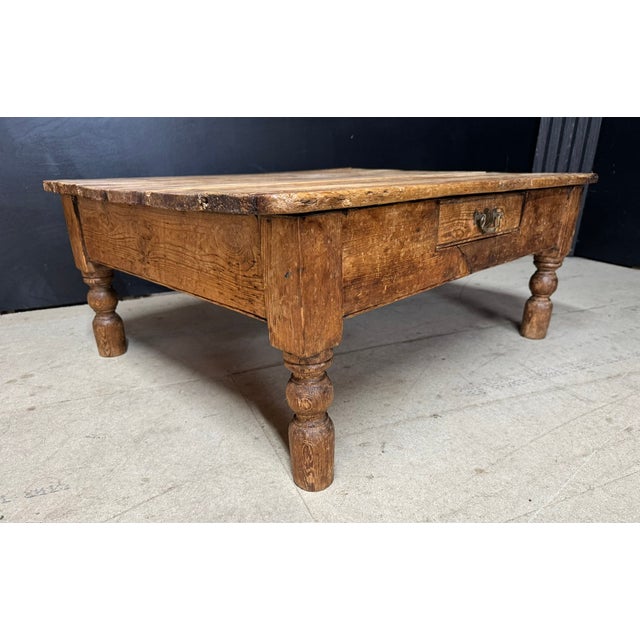 Vintage Rustic Pine Coffee Table, 1925 For Sale - Image 6 of 9