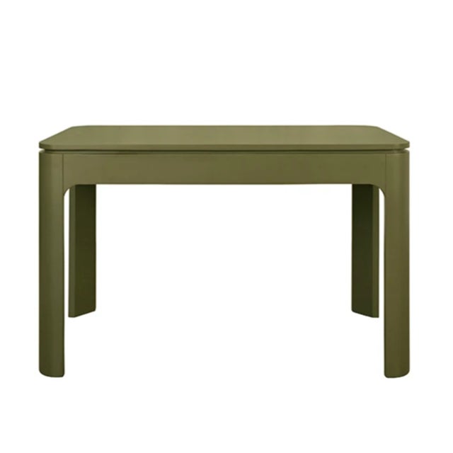Olive Matthew Izzo Home Theo Three Drawer Olive Green Lacquer Desk With Brass Beetle Knobs For Sale - Image 8 of 11