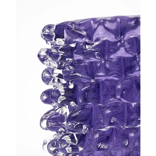 Glass Purple Murano Glass Rostrate Vase For Sale - Image 7 of 10