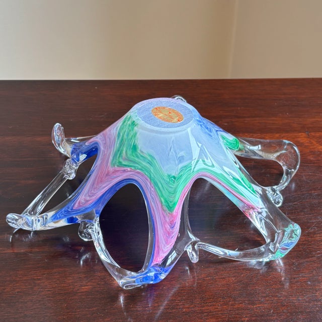 Late-20th Century Murano, Italy Free Form Art Glass Bowl For Sale - Image 17 of 18