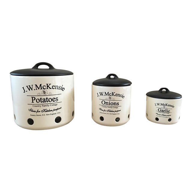 J W McKensie Ceramic Kitchen Containers Set of 3 Chairish