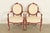 A gorgeous pair of French Provincial Louis XV style armchairs or dining captain chairs In the manner of Karges Furniture...