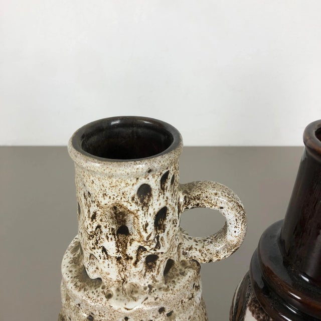 German Fat Lava Vienna Vases from Scheurich, 1970s, Set of 3 For Sale - Image 4 of 16