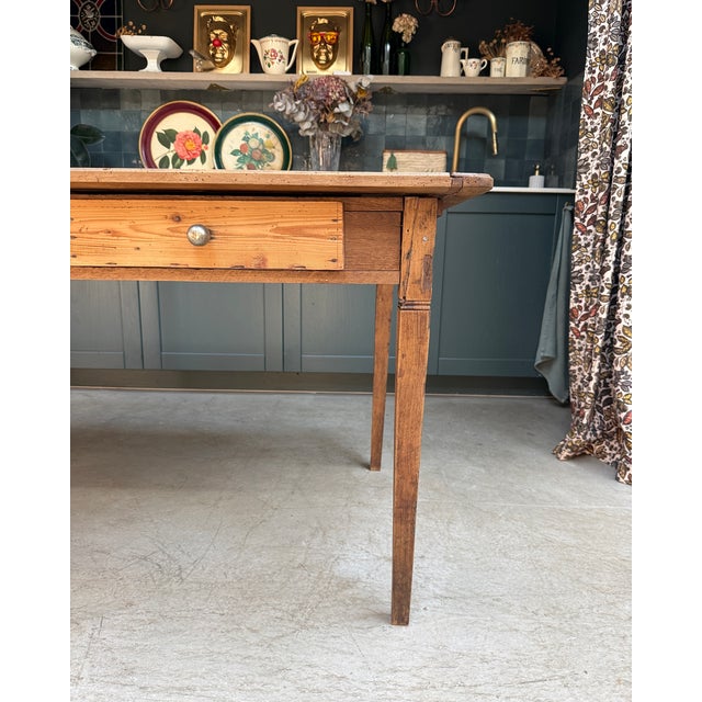 Farmhouse Table in Walnut and Oak, 1940s For Sale - Image 13 of 14