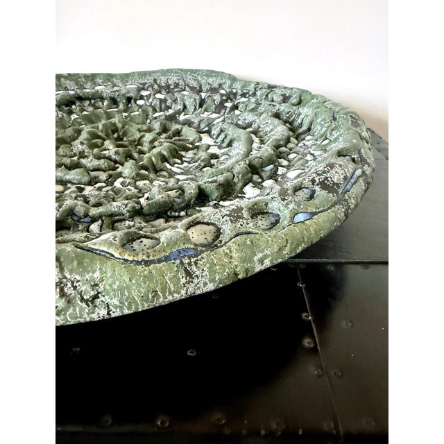 Large Japanese Contemporary Stoneware Glazed Plate by Satoru Hoshino For Sale - Image 4 of 15