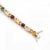 1980s 1980s 14k Yellow Gold Multicolor Gemstone and Diamond Link Bracelet For Sale - Image 5 of 12