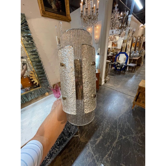 Modern Murano Layered Sconces For Sale - Image 3 of 7
