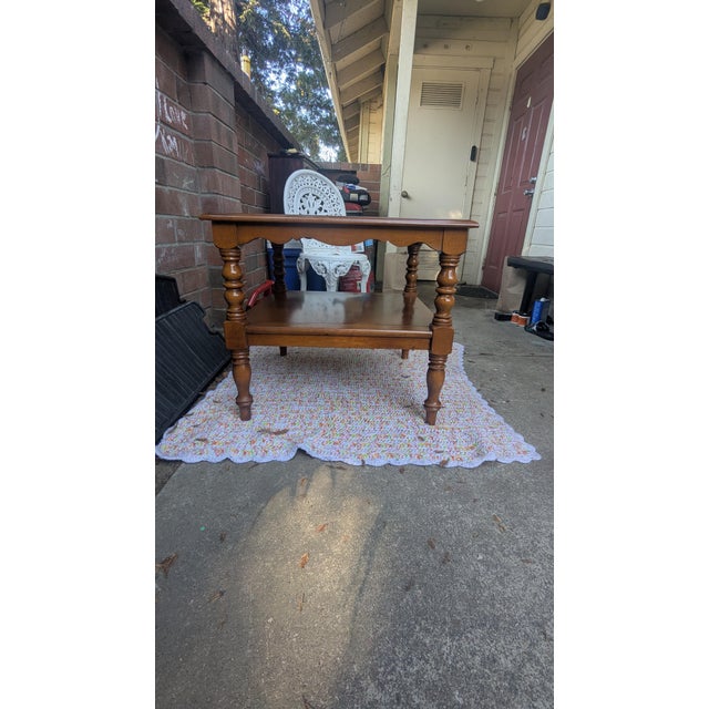 English Conant Ball Furniture Makers 2 Tier Table For Sale - Image 3 of 4