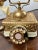 Vintage French Style Brass Rotary Telephone With Ornate Repoussé Cream Enamel Base For Sale - Image 11 of 16