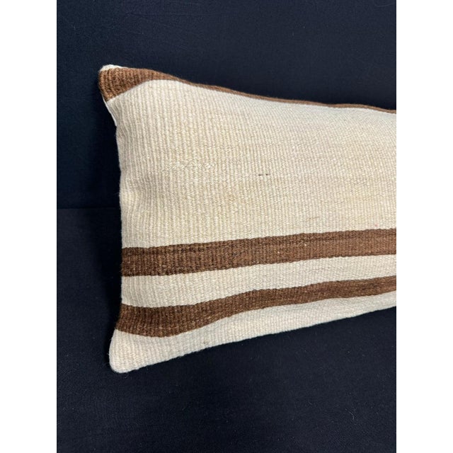 Turkish Hemp Pillow Cushion Natural Beige Brown Cushion Cover 14"x45" #18053 Enhance your home decor with our Kilim Pillow...