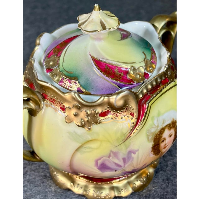 Ceramic Antique Porcelain Pedestal Sugar Bowl For Sale - Image 7 of 10