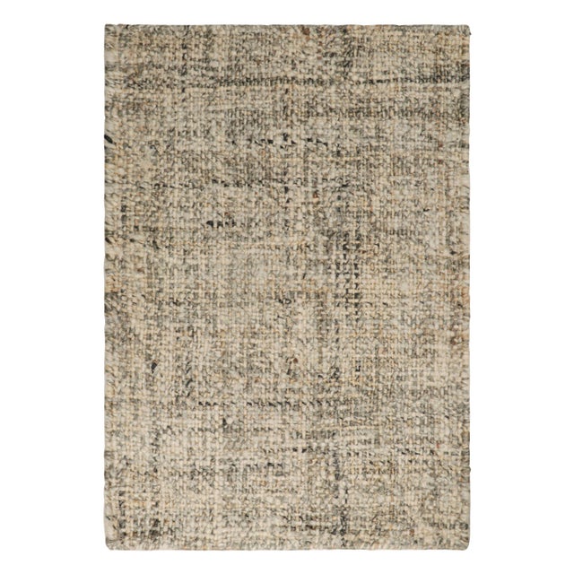 Rug & Kilim Rug & Kilim’s Contemporary Textural Flatweave Rug in Beige & Brown Tones For Sale - Image 4 of 8