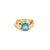 Ocean Glow Blue Topaz Gold Adjustable Ring, Size 4 For Sale In Miami - Image 6 of 7