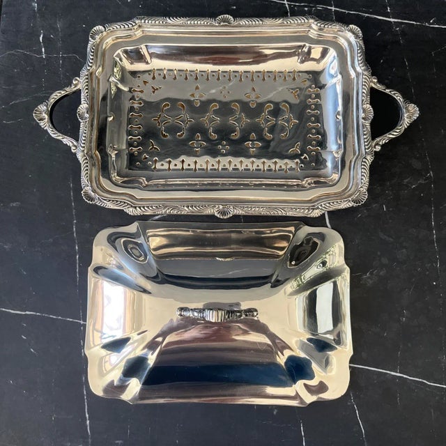 Sheffield Silver Co. Antique John Round & Sons 3-Piece Covered Vegetable Dish [Sheffield 3025] For Sale - Image 4 of 13