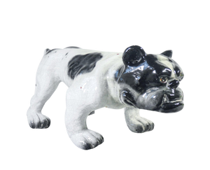 Sculpture of Bulldog in Glazed Terracotta, France, 1920s