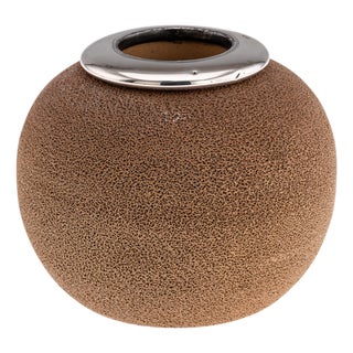 Antique 20th Century English Silver-Mounted Ceramic Match Striker from Royal Doulton For Sale