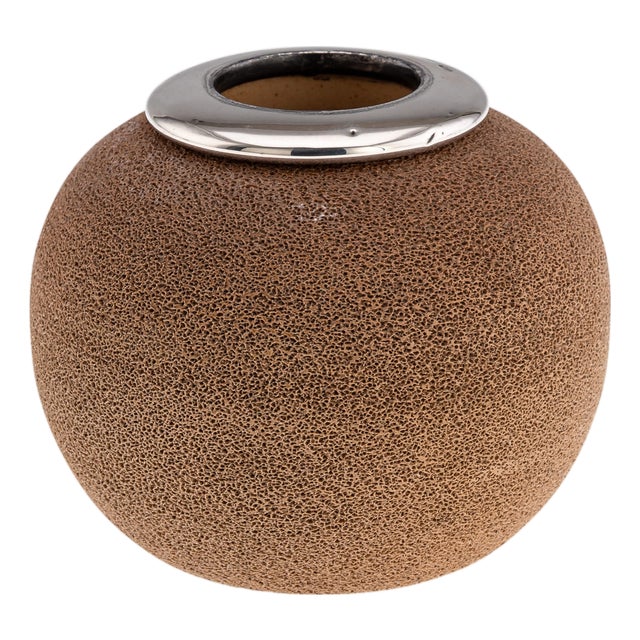 Antique 20th Century English Silver-Mounted Ceramic Match Striker from Royal Doulton For Sale