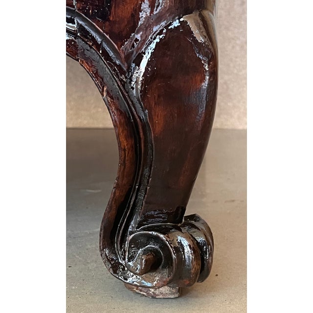 Antique Carved Walnut French Provincial Large Buffet or Sideboard Cabinet For Sale - Image 12 of 13