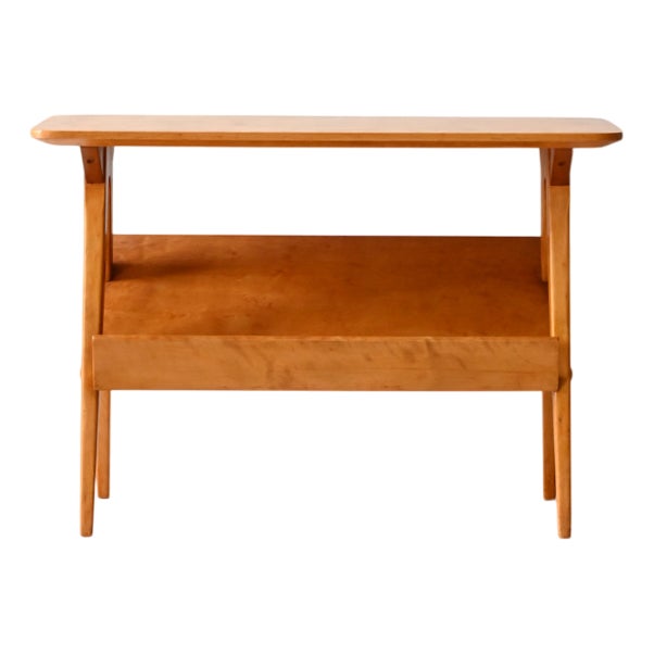 Vintage Scandinavian Coffee Table with Birch Display Stand, 1960s For Sale