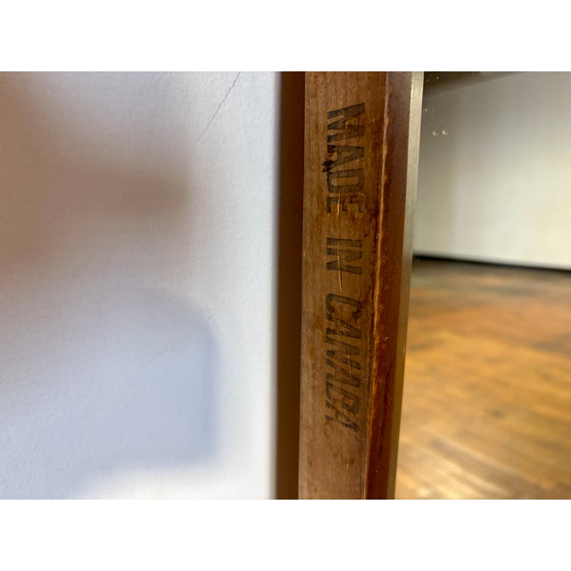 Mid-Century Brutalist Walnut Monumental Wall Mirror For Sale - Image 4 of 7